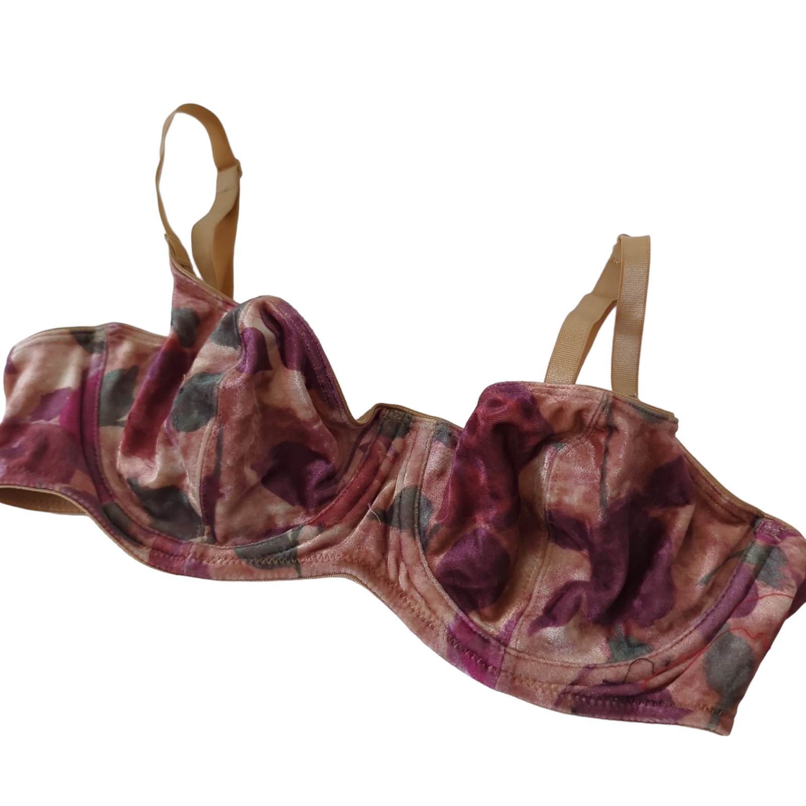 Vintage Y2k 90s Victorias Secret Bra 36b Velvet Purple Green Woodland Sexy Fairy